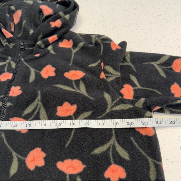 O’Neill Josie Floral Fleece Half Zip Hooded Pullover Black Pink Women’s Medium - Picture 8 of 9